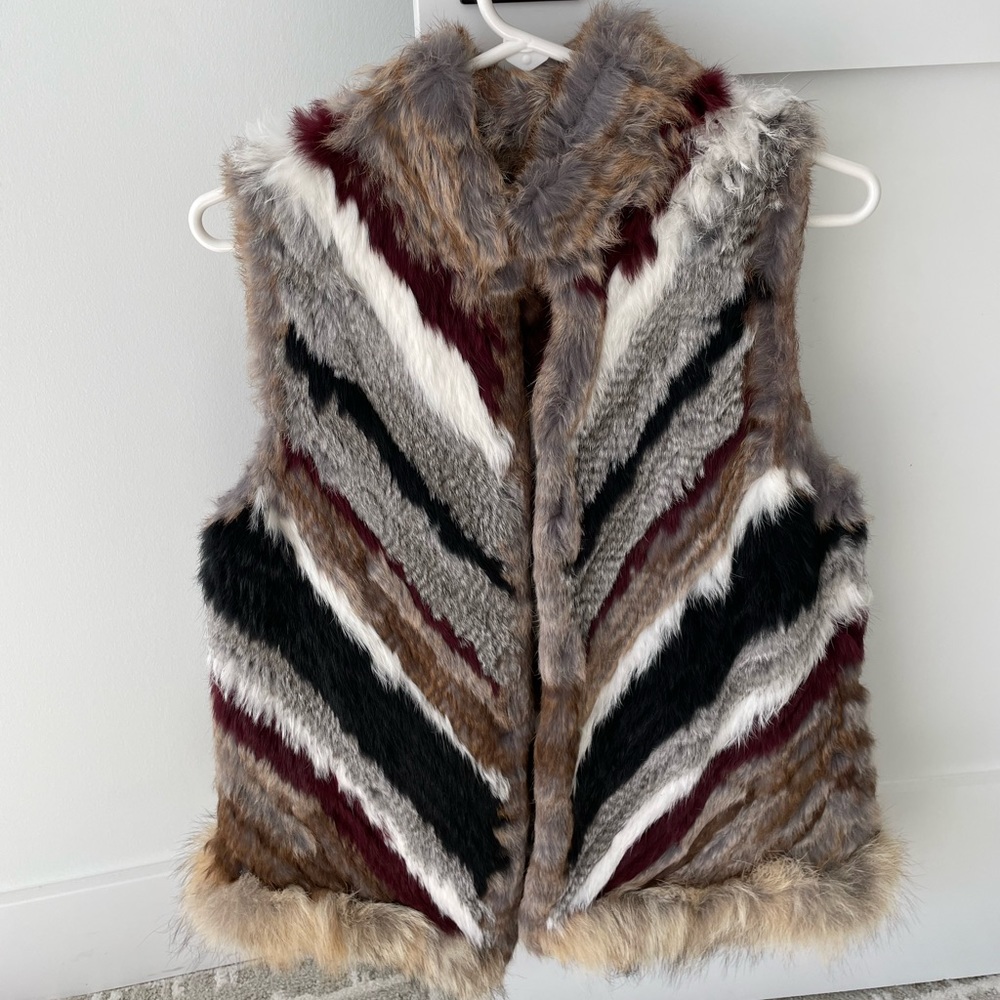 Elizabeth and James Tanya Genuine Rabbit Fur Vest